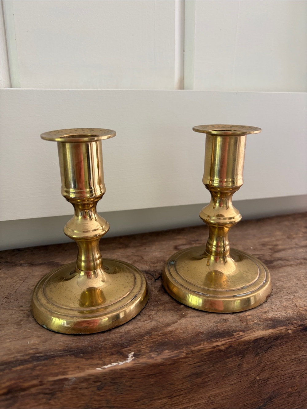 Brass Candlestick Pair - Classic Gold Home Accent